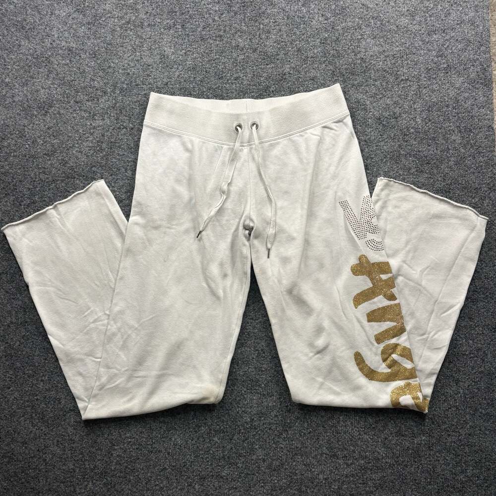 Victoria's Secret Vintage Y2K Rhinestone Angel Raw Hem Sweatpants